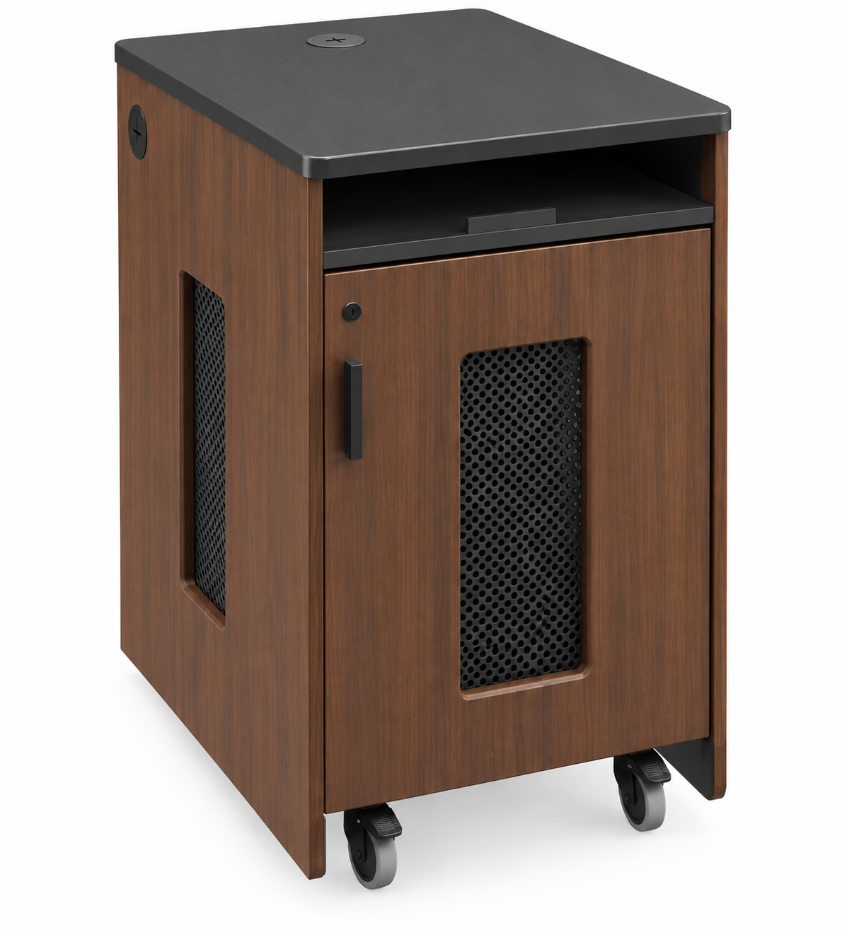 AVFI 14U EIA Equipment Mobile Rack with Keyboard Tray - RK5105