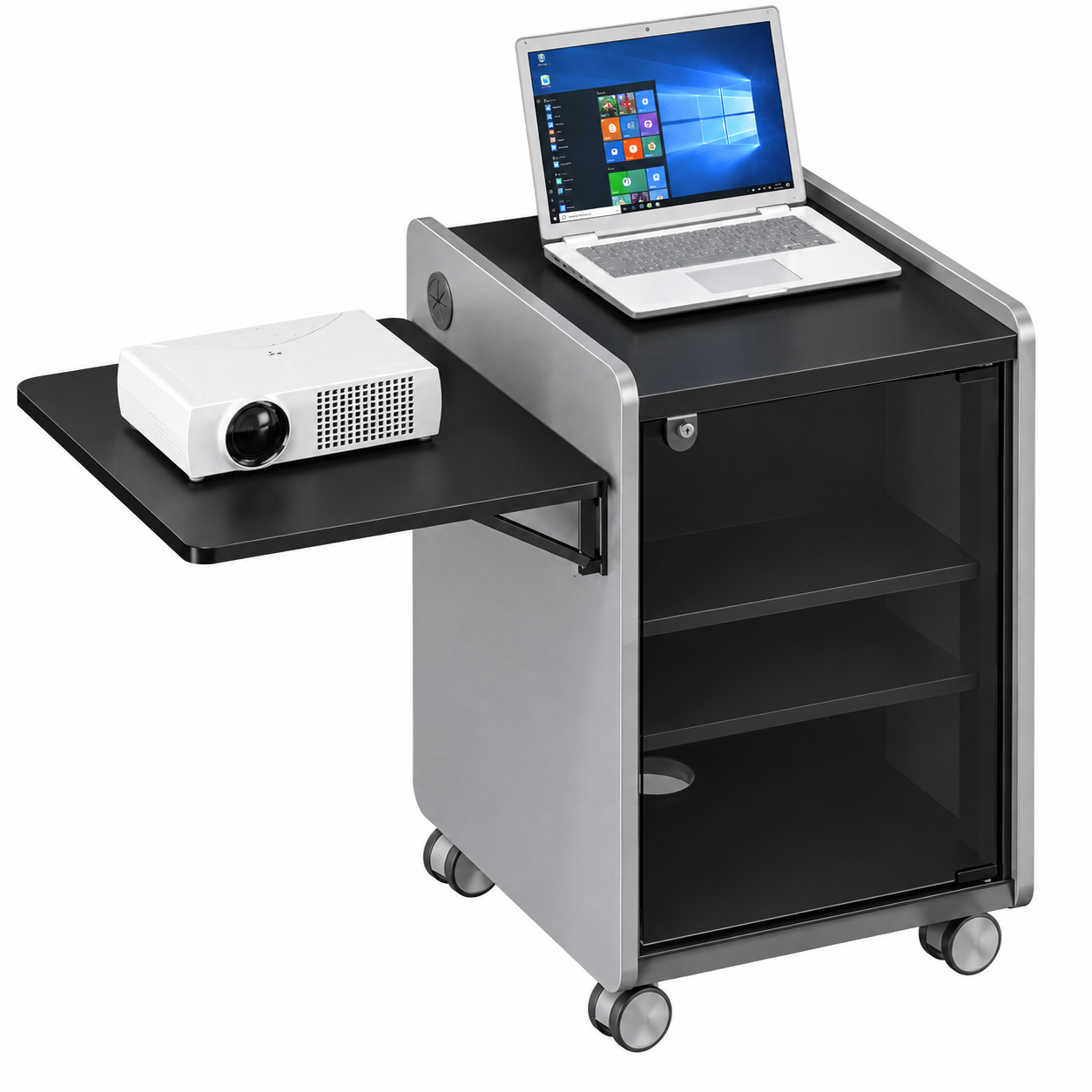 AVFI Mobile Projector and Laptop Presentation Media Cart - 103420
