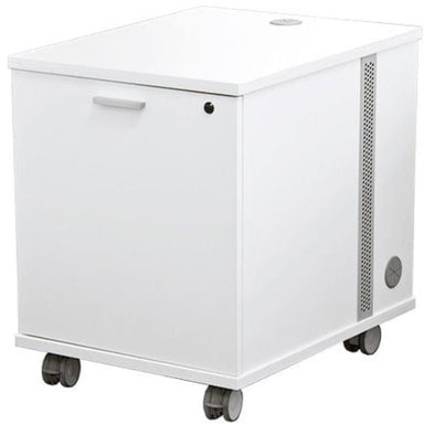 AVFI RKYZ12 12U Mobile AV Cabinet in white with side view