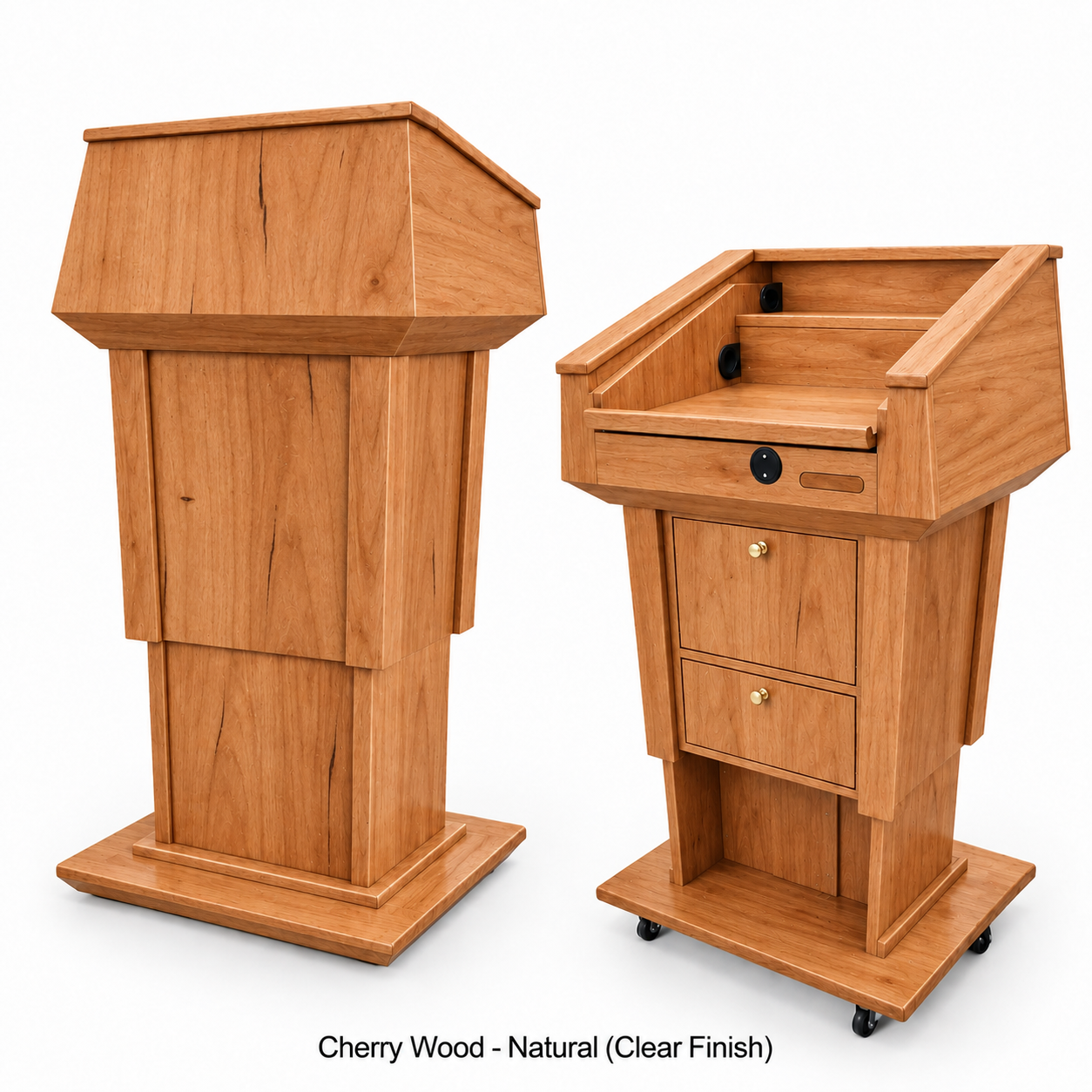 Executive Wood Adjustable Presidential Evolution Lift™ with Sound and Microphone Lectern - PRES500-EV-LIFT
