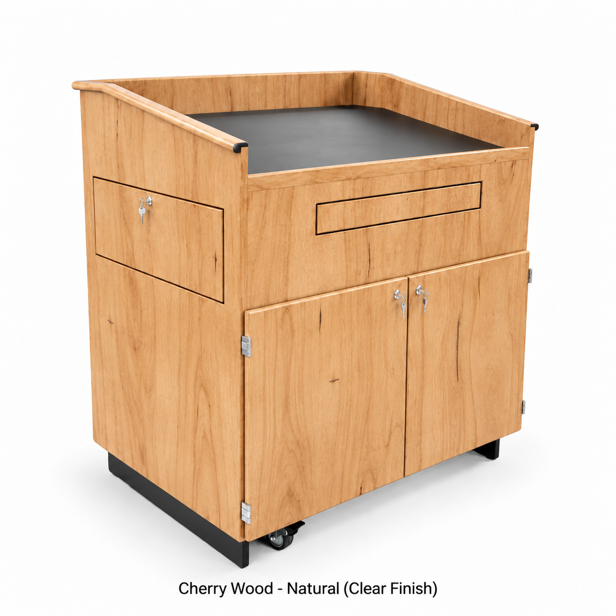 Executive Wood Educator™ Large Multimedia Lectern and Presentation Cart - EDU042