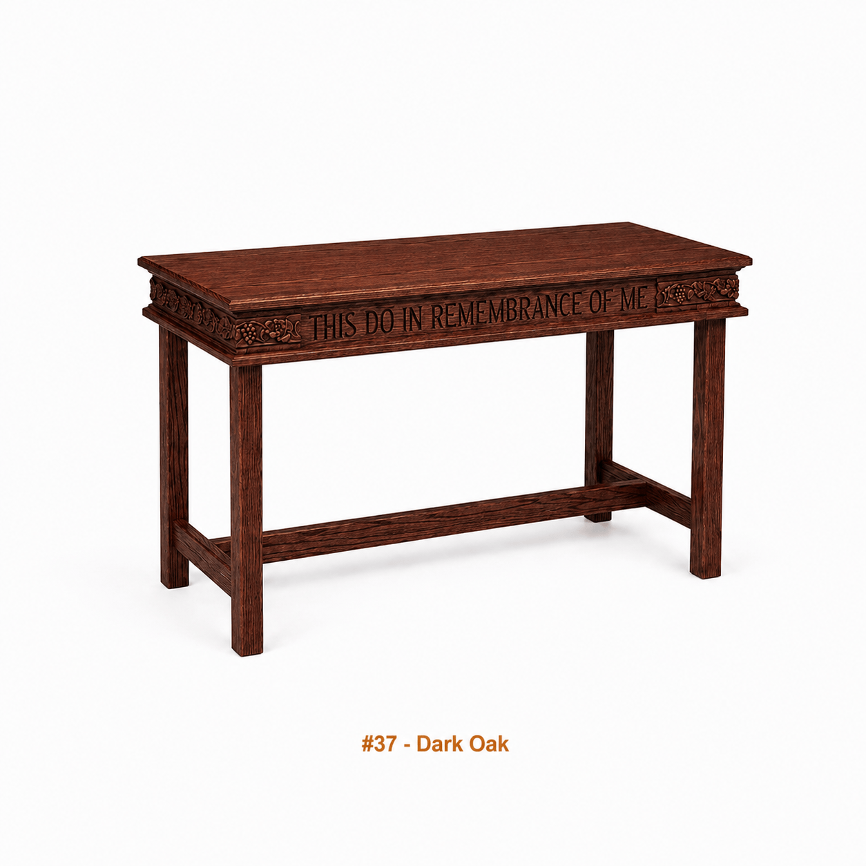 Imperial Woodworks Open Communion Table with Floral & Grapevine Design 505