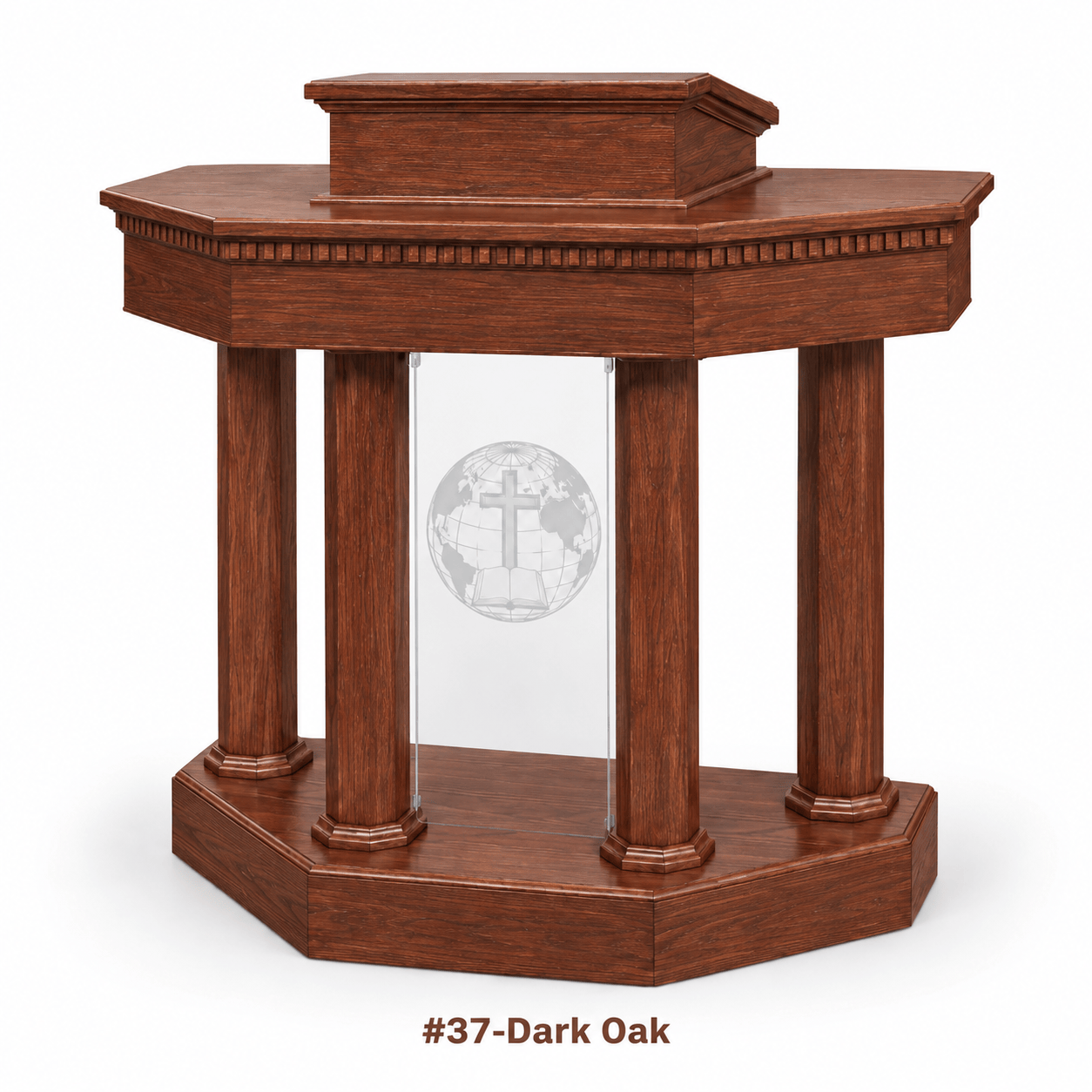 Imperial Woodworks Wood & Acrylic Church Pulpit with Dental Molding 8402-CU
