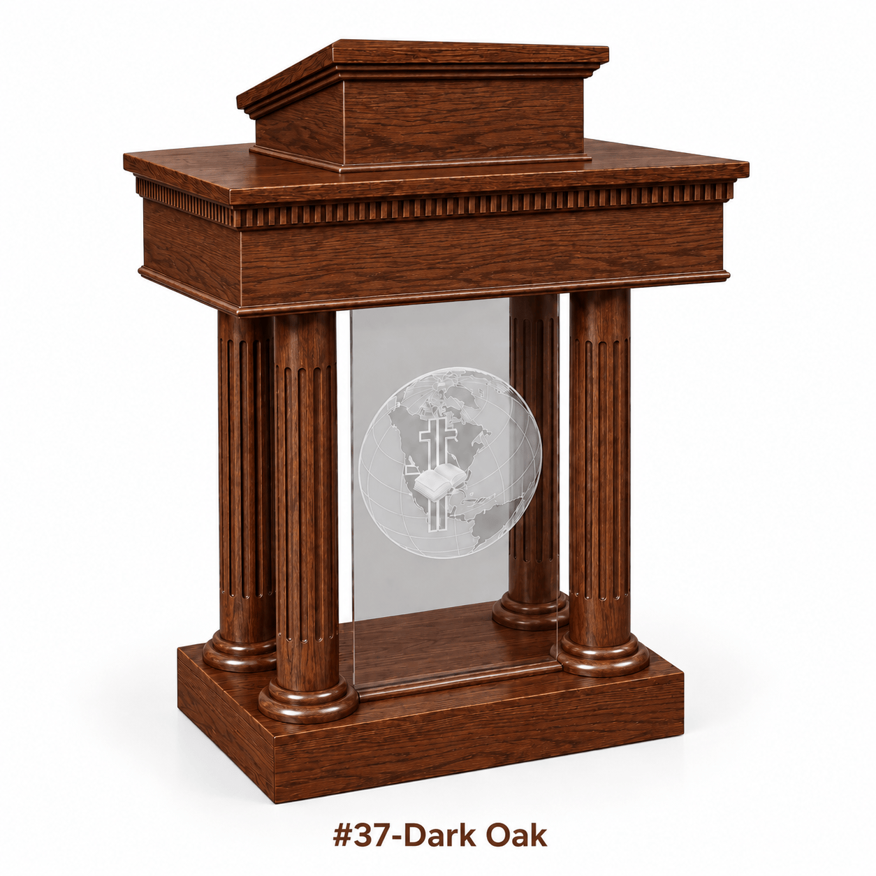 Imperial Woodworks Wood With Acrylic Pulpit Round Column Pedestal 8302-SP