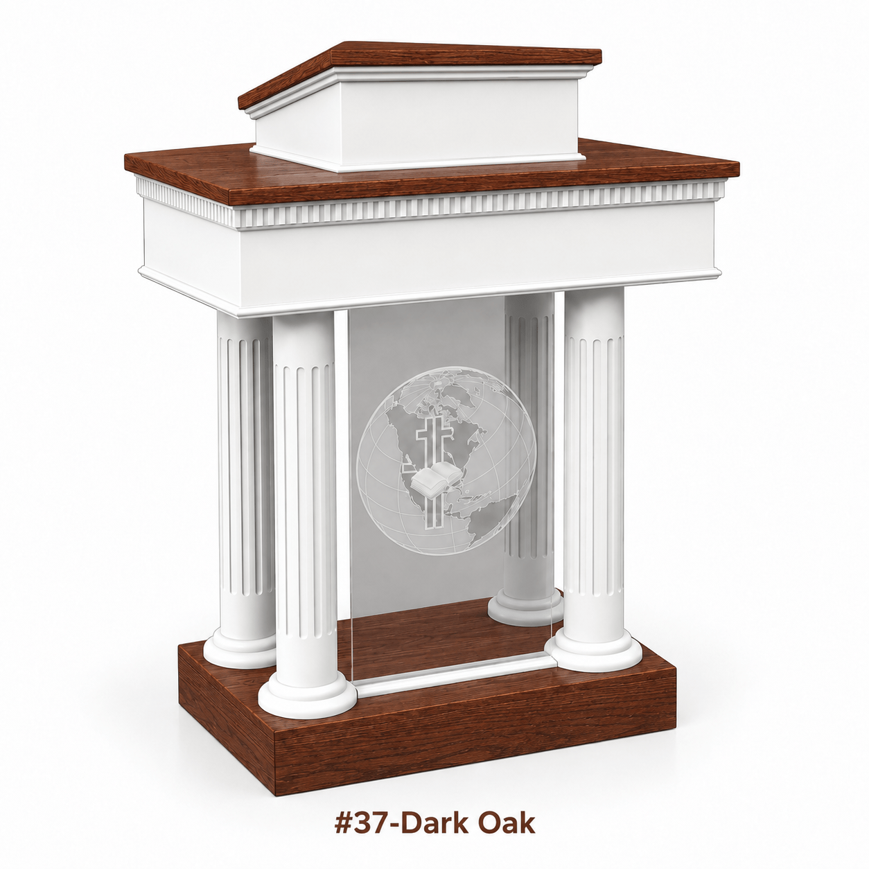 Imperial Woodworks Wood With Acrylic Pulpit Round Column Pedestal 8302-SP