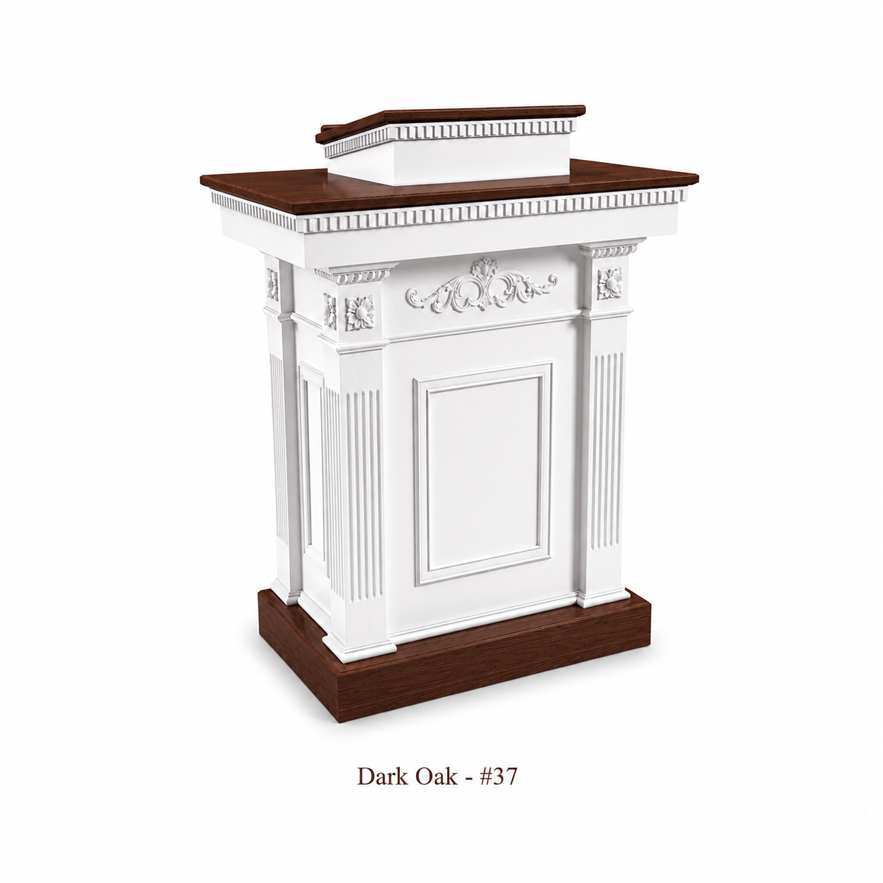 Imperial Woodworks White Colonial Tiered Pulpit TSP-620