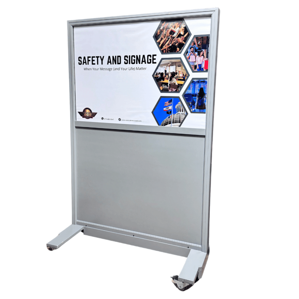 Executive Wood Tactical Signage NIJ III Ballistic Mobile Panel – TGABP075