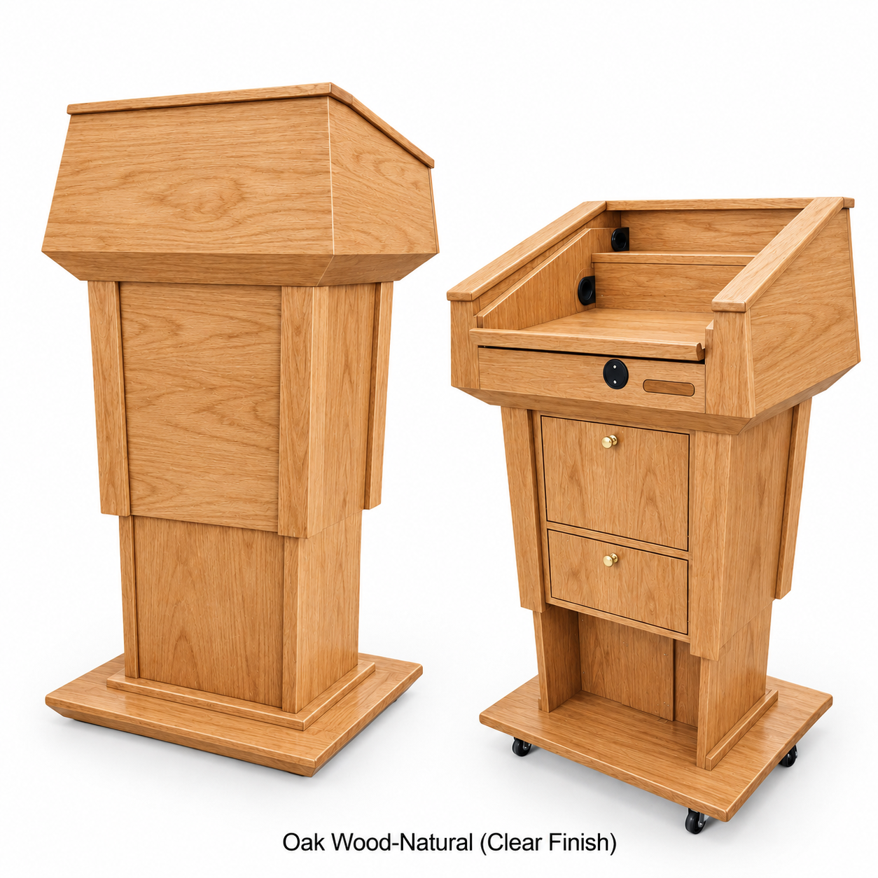 Executive Wood Adjustable Presidential Evolution Lift™ with Sound and Microphone Lectern - PRES500-EV-LIFT