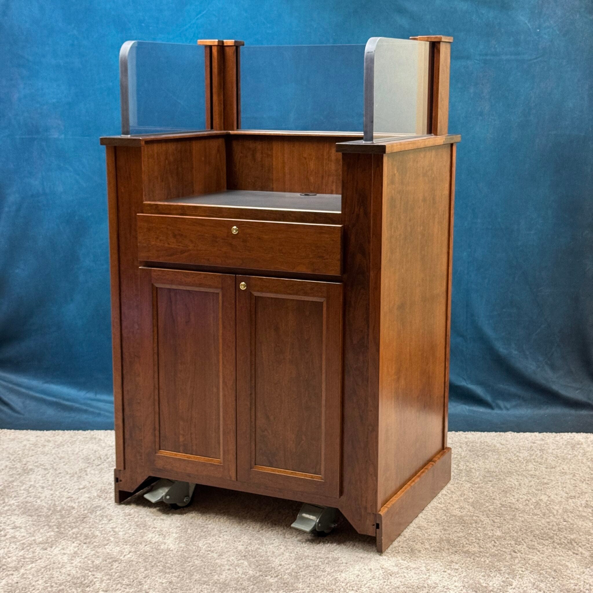 Executive Wood Defender Protector Anti-Ballistic Workstation Podium- DEFPRO339