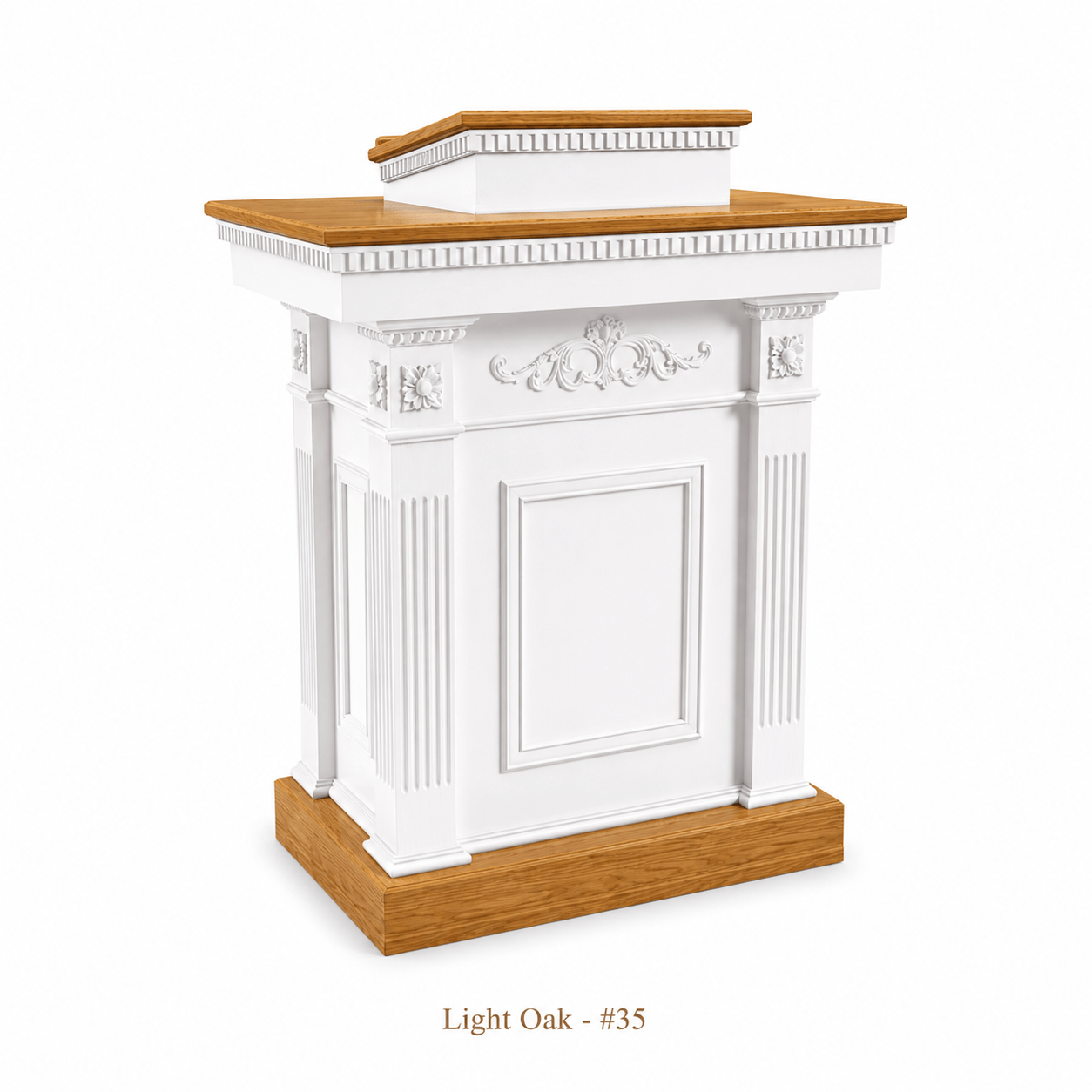 Imperial Woodworks White Colonial Tiered Pulpit TSP-620