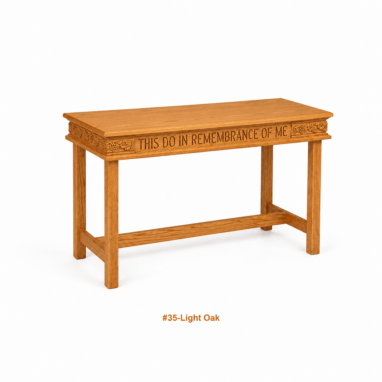Imperial Woodworks Open Communion Table with Floral & Grapevine Design 505