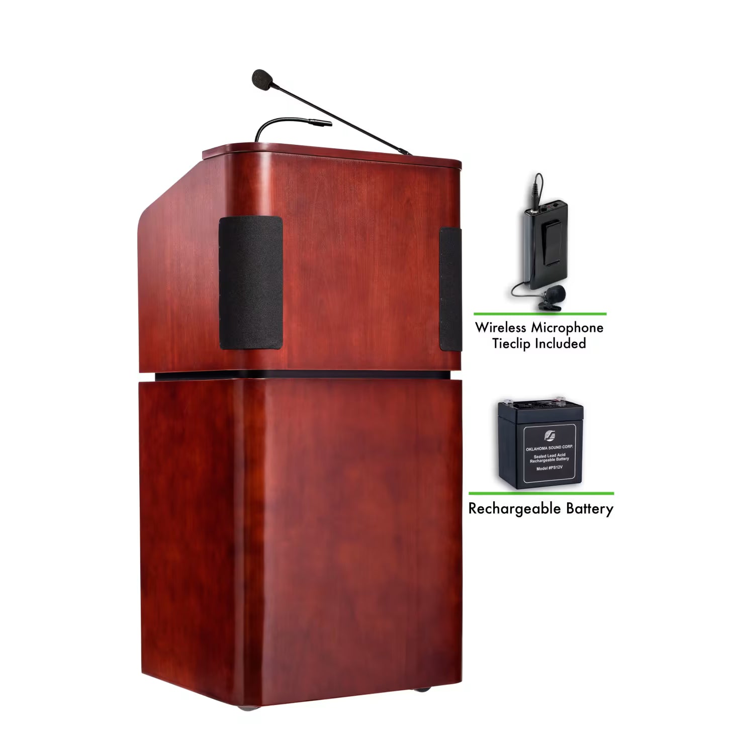 Oklahoma Sound Veneer Contemporary Tabletop & Base 950/901 Combo Sound Lectern