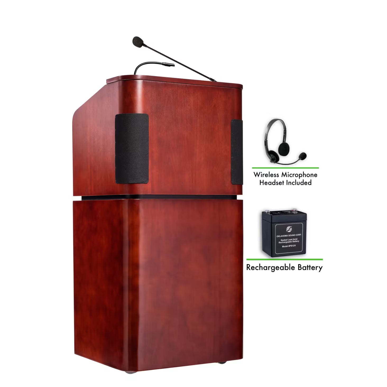 Oklahoma Sound Veneer Contemporary Tabletop & Base 950/901 Combo Sound Lectern