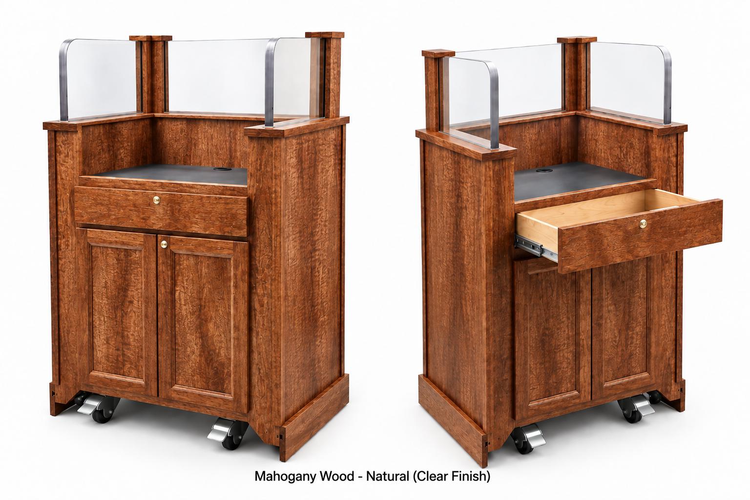 Executive Wood Defender Protector Anti-Ballistic Workstation Podium- DEFPRO339