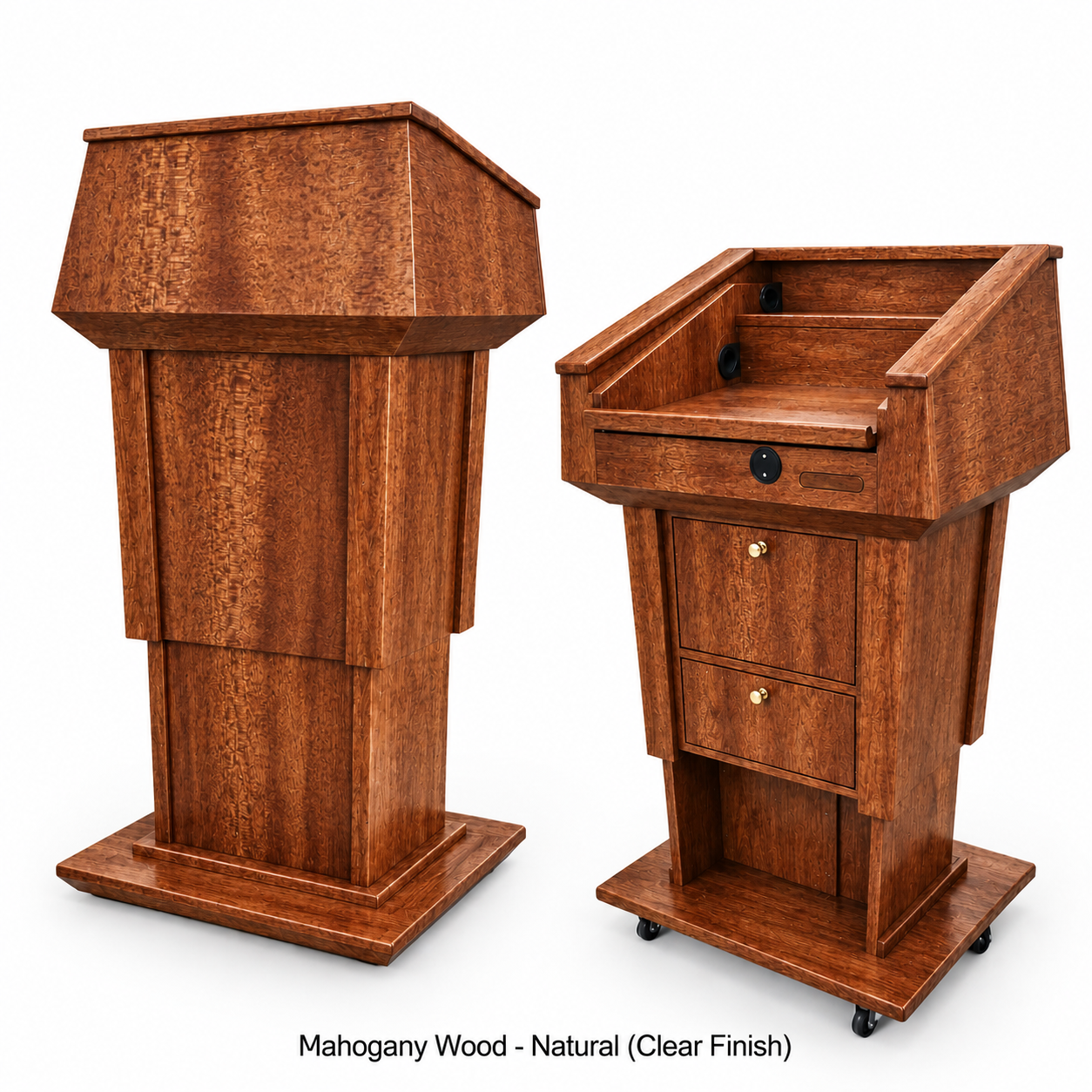 Executive Wood Adjustable Presidential Evolution Lift™ with Sound and Microphone Lectern - PRES500-EV-LIFT