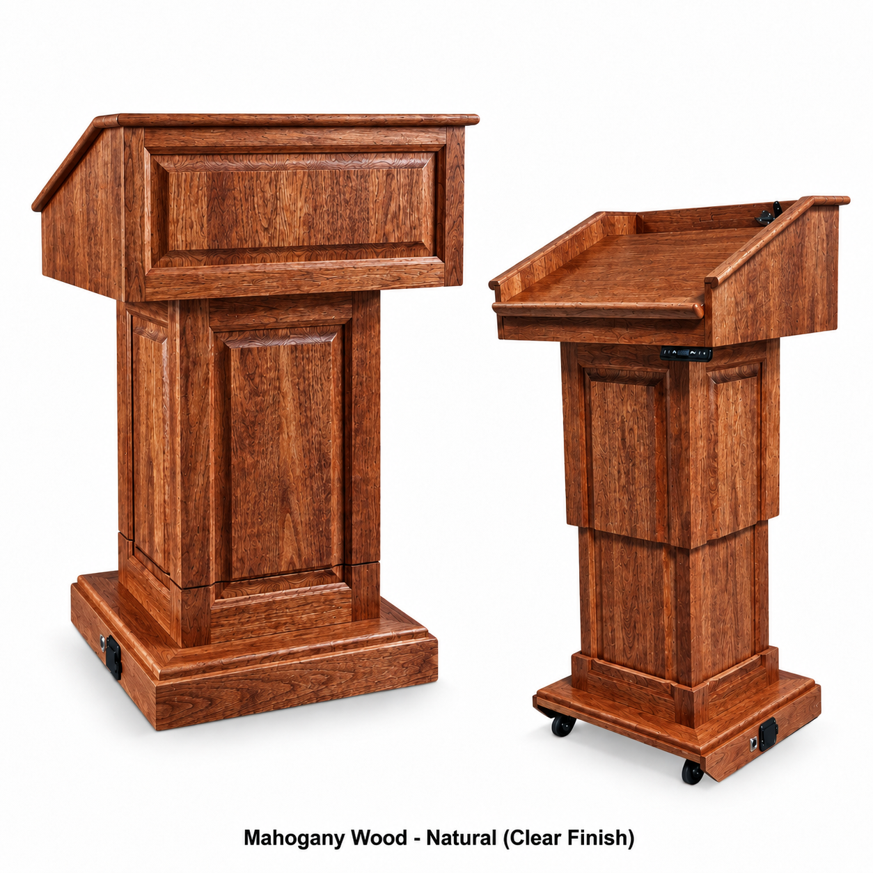 Executive Wood Counselor Lift Adjustable Height Lectern - CLR235-LIFT