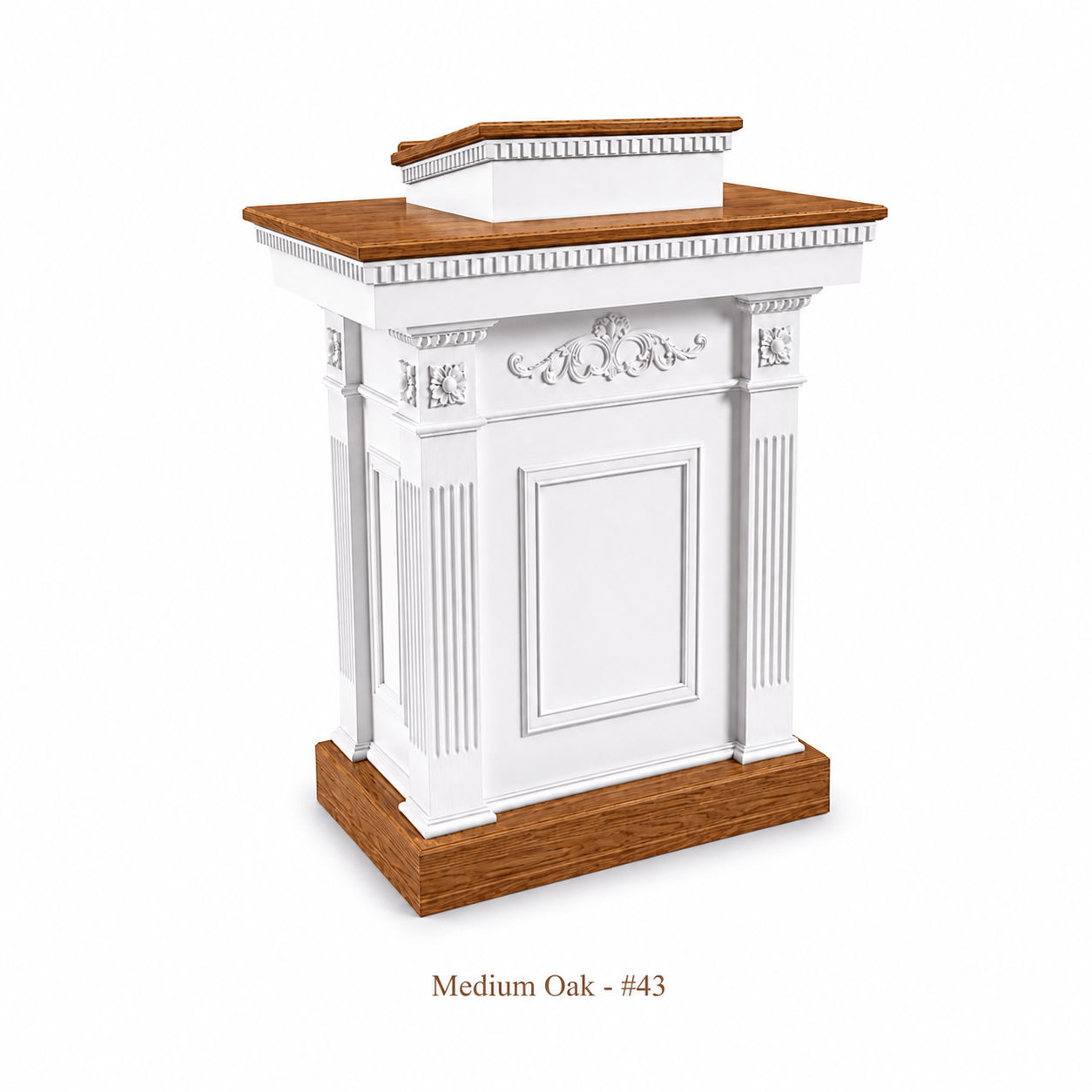 Imperial Woodworks White Colonial Tiered Pulpit TSP-620