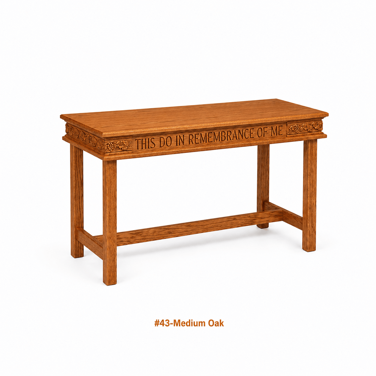 Imperial Woodworks Open Communion Table with Floral & Grapevine Design 505