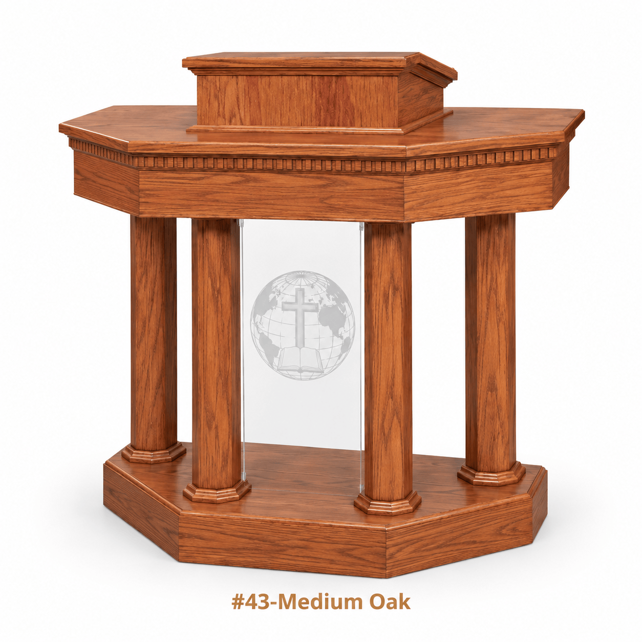 Imperial Woodworks Wood & Acrylic Church Pulpit with Dental Molding 8402-CU