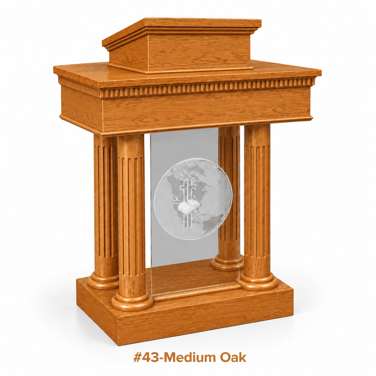 Imperial Woodworks Wood With Acrylic Pulpit Round Column Pedestal 8302-SP