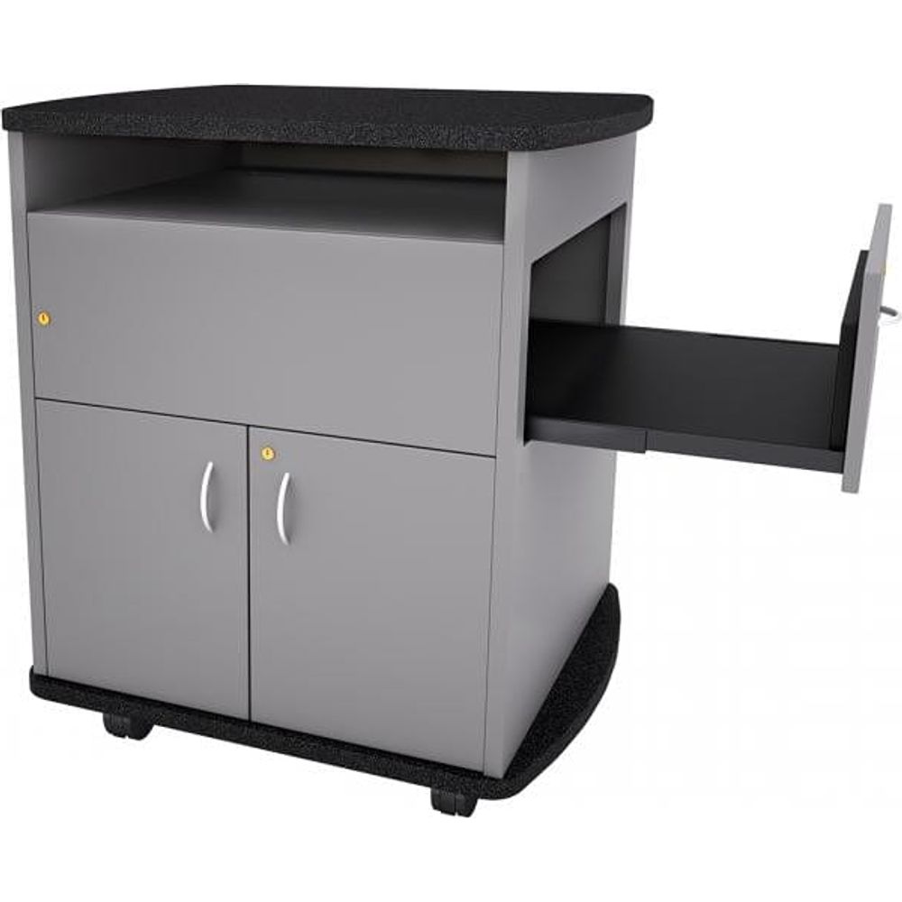 Nova Solutions Curved Top AV Lectern With Pullout Shelf — Podium Stage