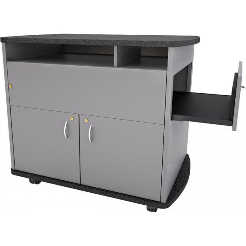 Nova Solutions Curved Top AV Lectern With Pullout Shelf — Podium Stage