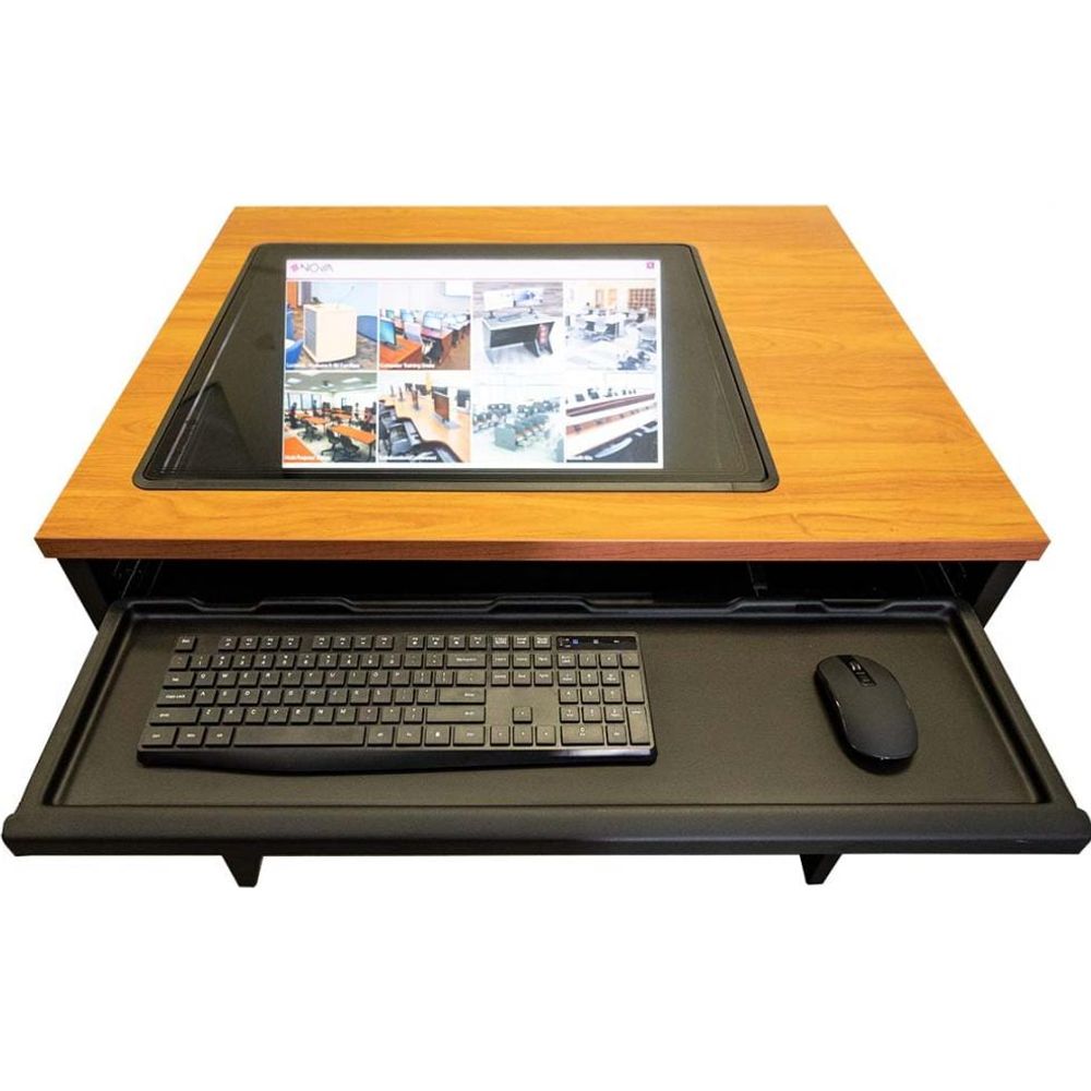 Nova Computer Desk With Downview Monitor. Available Now! — Podium Stage