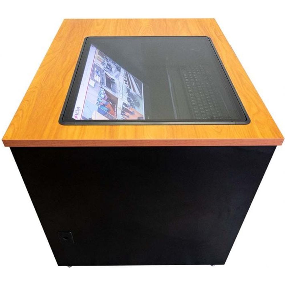 Nova Computer Desk With Downview Monitor. Available Now! — Podium Stage