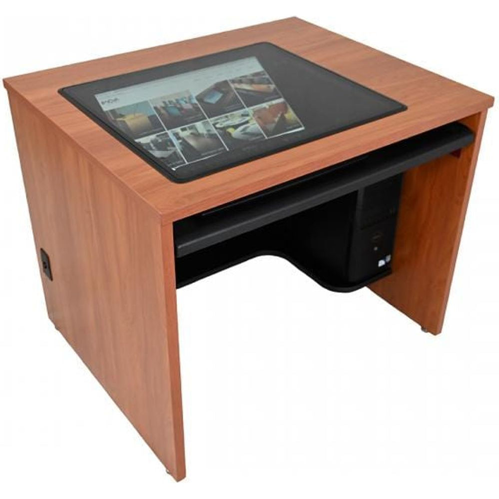 nova single downview desk with computer below screen