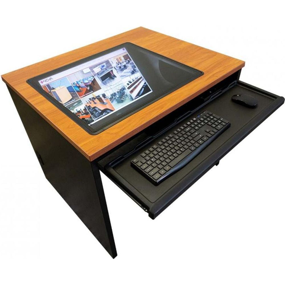 Nova downview computer desk with keyboard tray pulled out