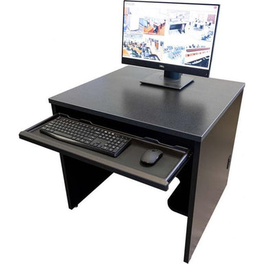 nova solutions single training desk standard with keyboard pulled out
