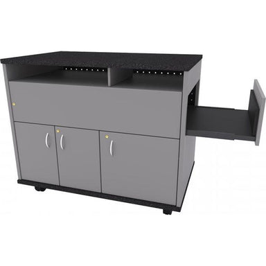 Nova Solutions Square Top Av Lectern with shelf pulled out