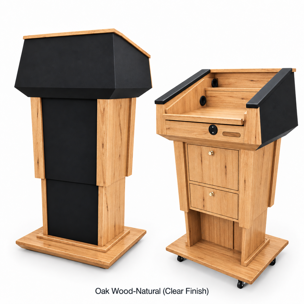 Executive Wood Adjustable Presidential Evolution Lift™ with Sound and Microphone Lectern - PRES500-EV-LIFT