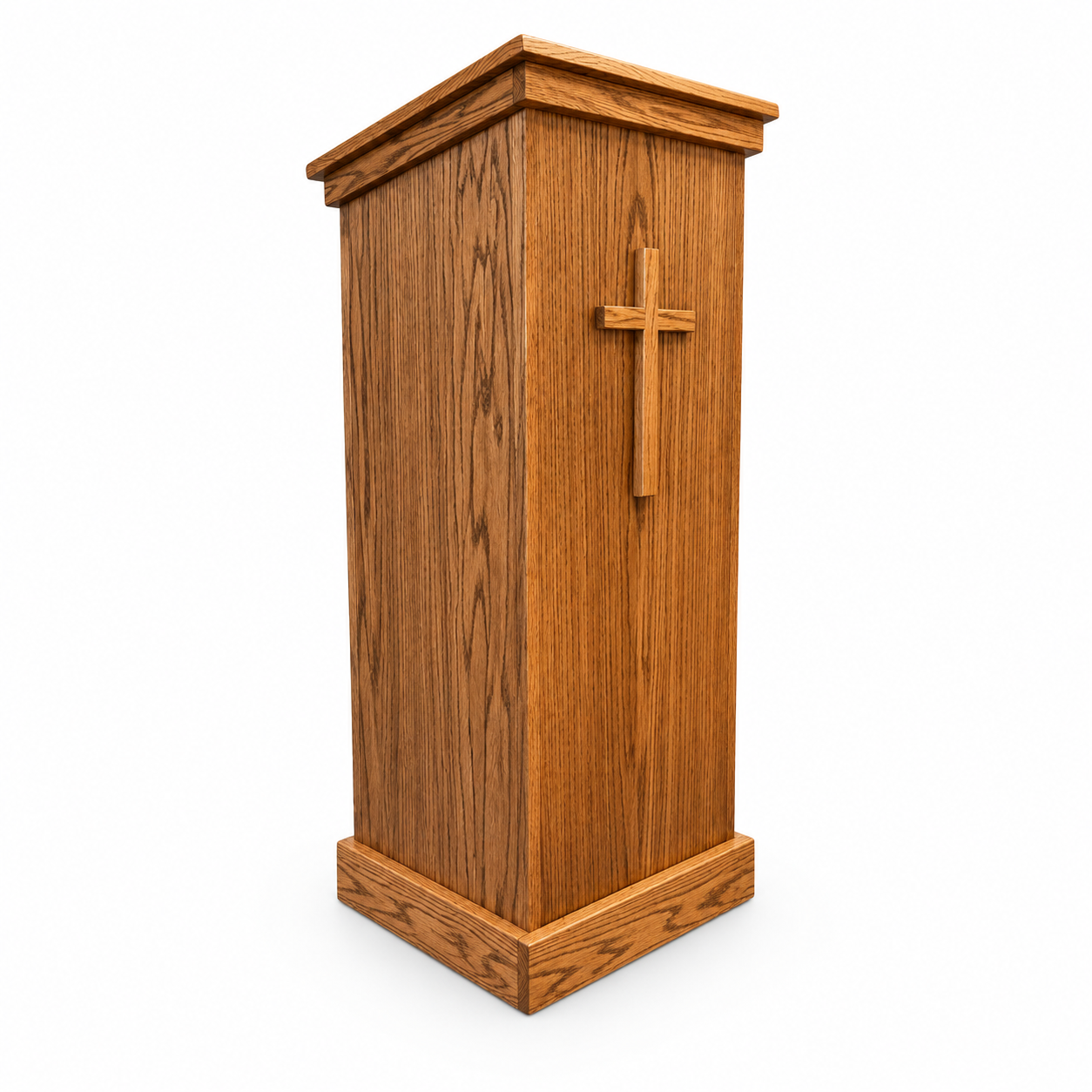 Executive Wood Assistant™ Portable Pedestal Oak Wood Podium - AST125