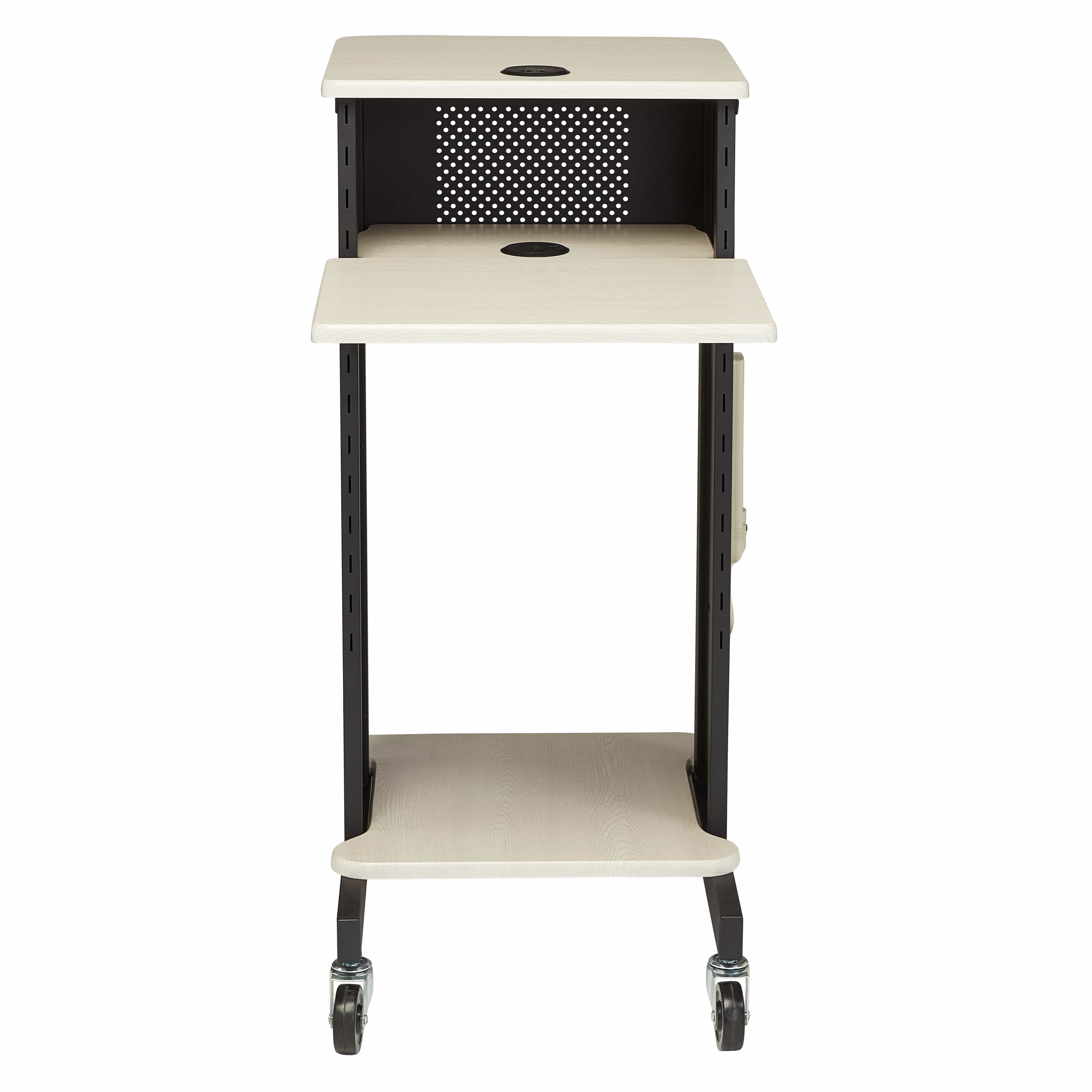 Oklahoma Sound PRC200 Premium Presentation Cart | AV Cart with Power Strip