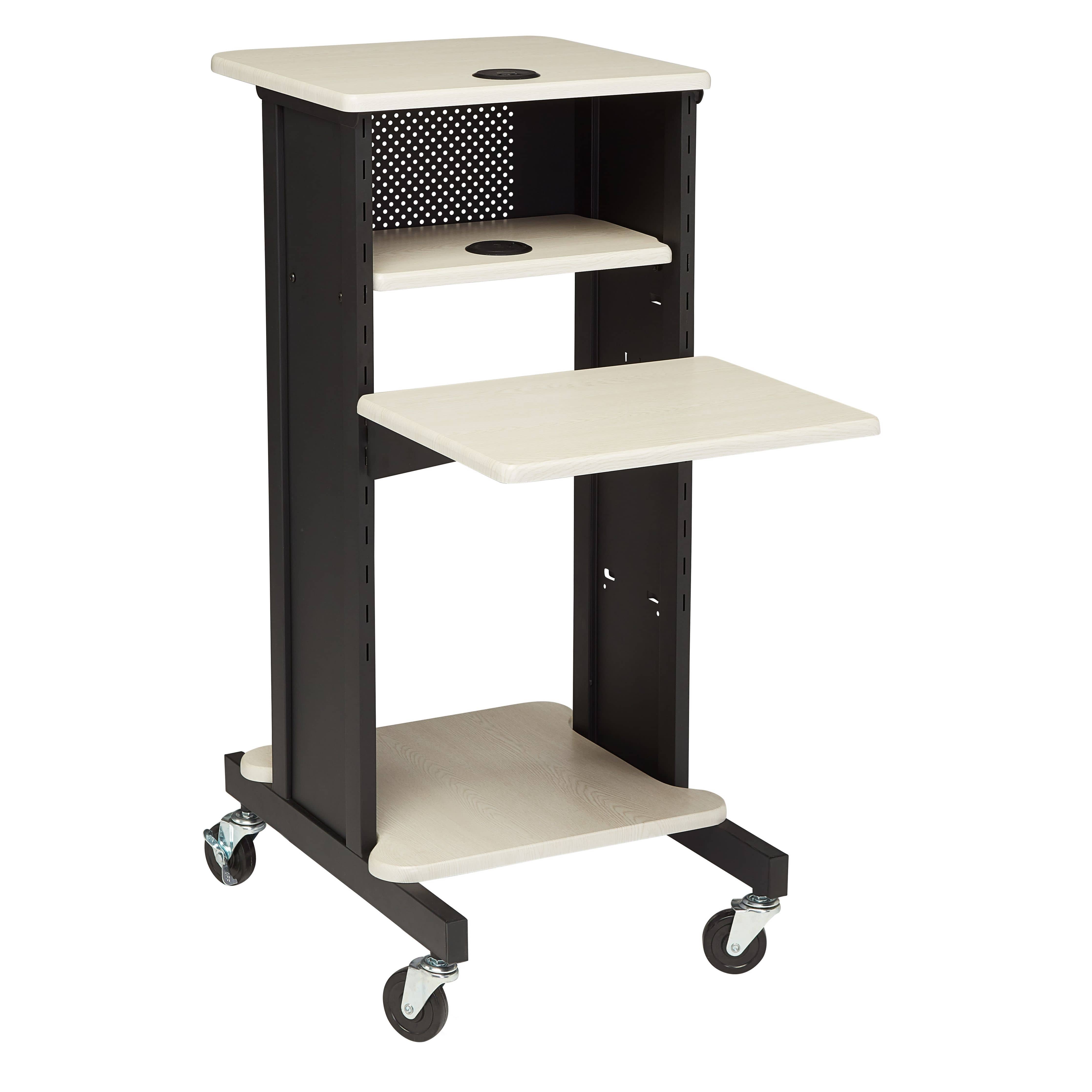 Oklahoma Sound PRC200 Premium Presentation Cart | AV Cart with Power Strip