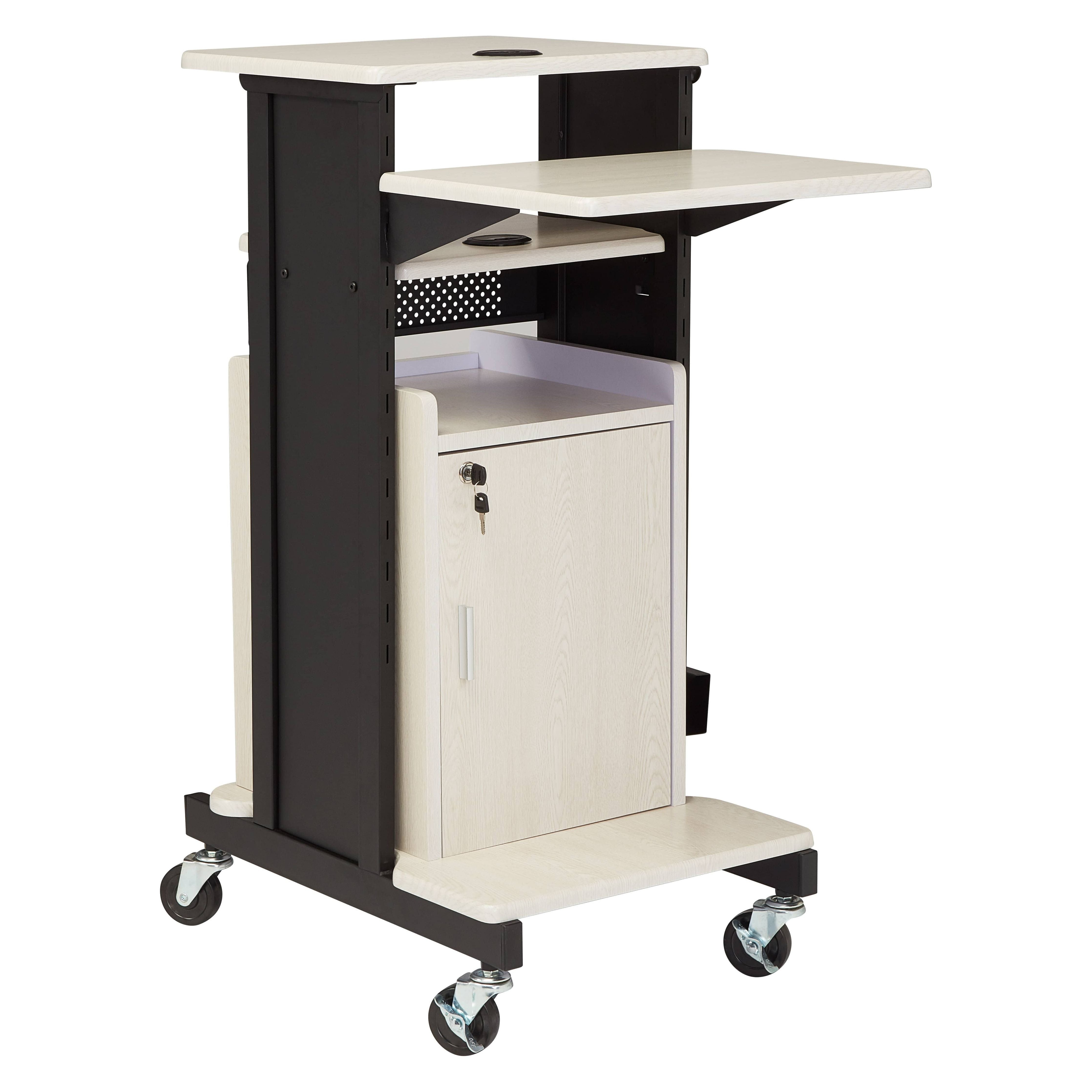 Oklahoma Sound PRC250 Premium Plus Presentation Cart | AV Cart with Cabinet
