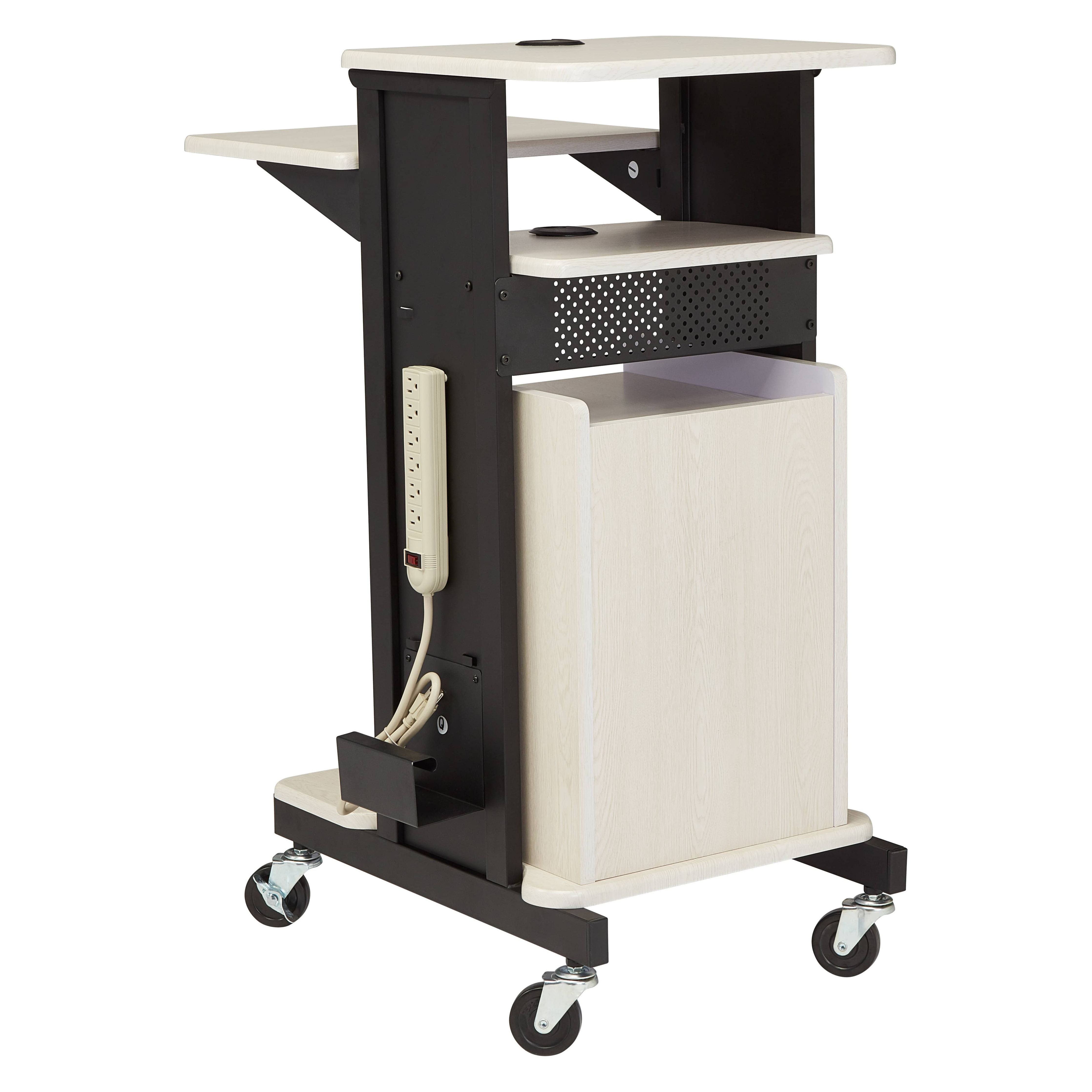 Oklahoma Sound PRC250 Premium Plus Presentation Cart | AV Cart with Cabinet