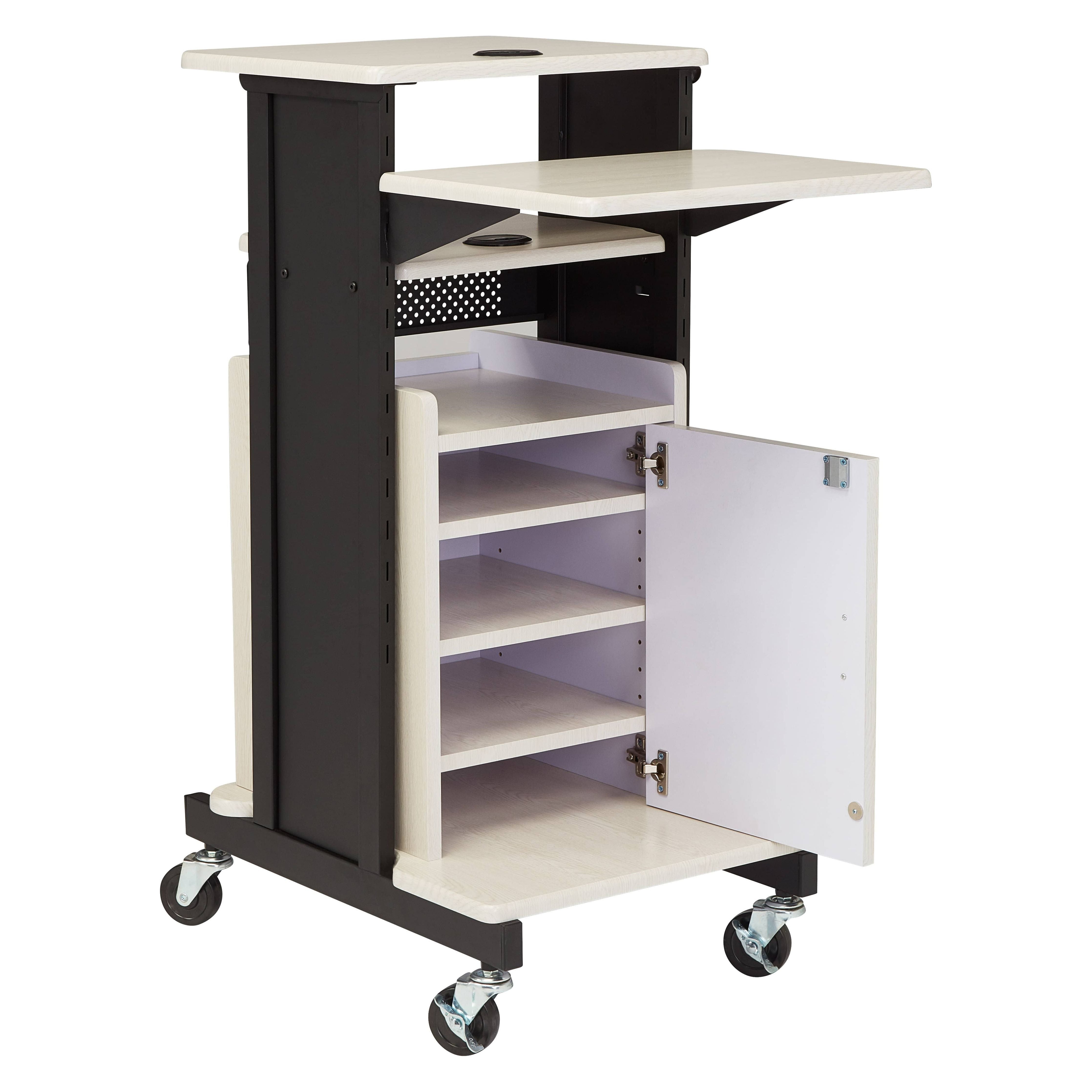 Oklahoma Sound PRC250 Premium Plus Presentation Cart | AV Cart with Cabinet