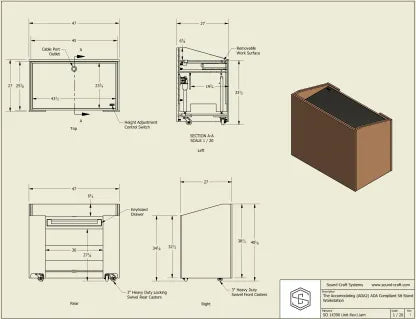 Sound-Craft The Accommodating ADA-Compliant Height-Adjustable Desk - ADA2