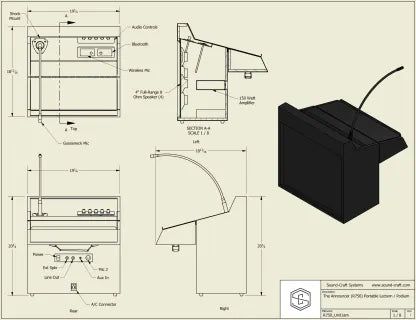 Sound-Craft The Announcer Portable Sound System Lectern - R750