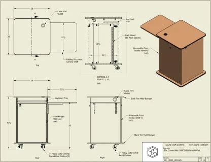 Sound-Craft The Convertible Multimedia Equipment Storage Workstation - MMC1