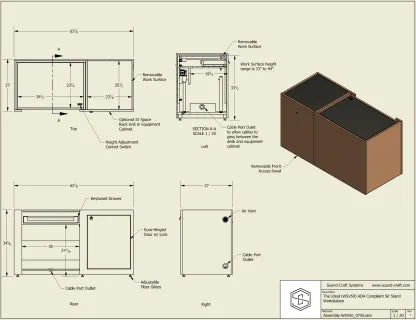 Sound-Craft The Ideal ADA-Compliant Multimedia Sit-Stand Desk - WSV50