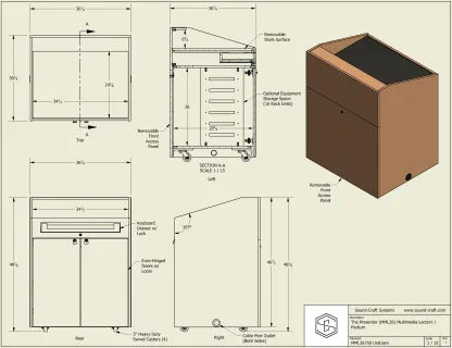 Sound-Craft The Presenter Multi-Media Classroom Podium - MML36