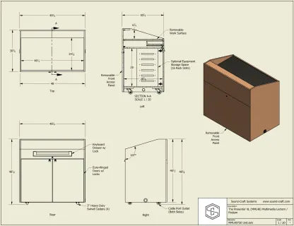 Sound-Craft The Presenter XL Multimedia Classroom Lectern - MML48