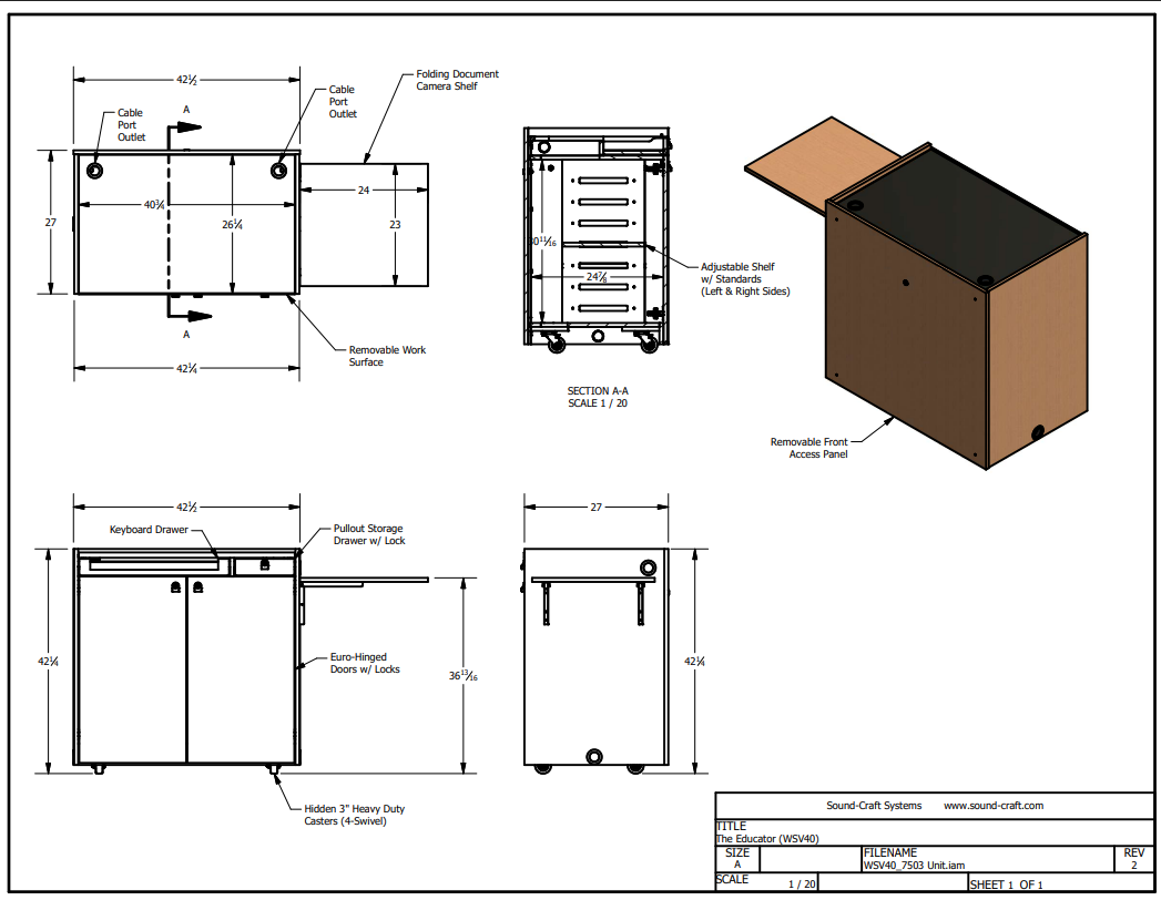 Sound-Craft The Educator Multimedia Workstation - WSV40