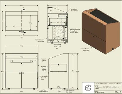 Sound-Craft The Teacher XL Hardwood Multimedia Lectern - ML2B