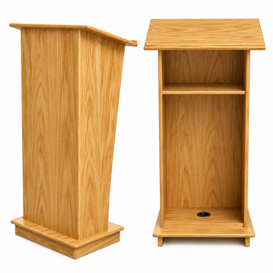Sound-Craft The Windspear Solid Hardwood Lectern in Oak color | Podium Stage