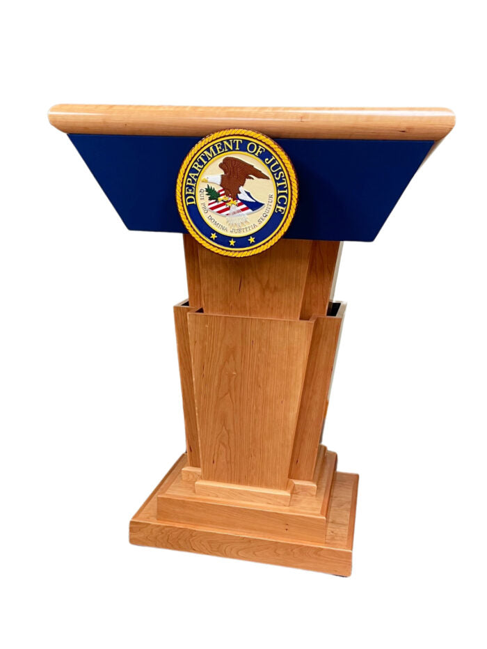 Executive Wood Modern Titan Lift™ Height Adjustable Lectern - TTN435-LIFT