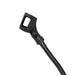 Black metal rod with a square fitting on a white background